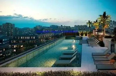 Condomínio com espaço gourmet/ churrasqueira, salão de festa, lazer no rooftop, bicicletário, sauna, deck/solário, lavanderia compartilhada,