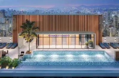 Apartamento studio 23,21m², 01 dormitório e 01 banheiro; (fotos ilustrativas, entrega prevista para abril/2025).  condomínio com segurança, portaria