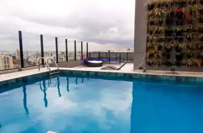 Apartamento 35m², 01 dormitório , 01 banheiro e 01 vaga na garagem.  condomínio com portaria, segurança 24hrs, piscina, salão de festa