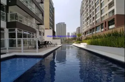 Apartamento studio 38m², 1 dormitório, 1 banheiro e 1 vaga de garagem.   condomínio portaria, segurança 24hrs, academia, piscina, salão de festas,