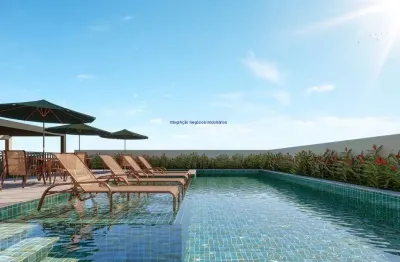 Apartamento 36m², 02 dormitórios e 01 banheiro.  condomínio com segurança e portaria, piscina, academia, salão de festas, salão de jogos e playground