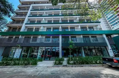 Apartamento 29m², 01 dormitório e 01 banheiro; (fotos ilustrativas).  condomínio com portaria, segurança, academia, lavanderia e salão de festas.