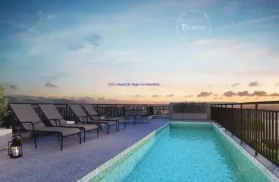 Apartamento 33,62m², 01 dormitório e 01 banheiro; (fotos ilustrativas).  condomínio com portaria, segurança, piscina, academia, playground