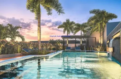 Capartamento studio 25m², 01 dormitório e 01 banheiro; (fotos ilustrativas).  condomínio com portaria, segurança, piscina, academia e salão de festa.