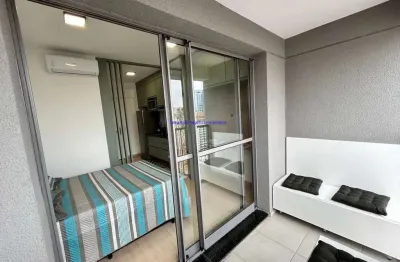 Apartamento studio mobiliádo 25m², 01 dormitório e 01 banheiro.  condomínio com portaria, piscina, salão de festa e academia.  excelente localização