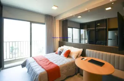 Apartamento studio 25m², 01 dormitório e 01 banheiro.  condomínio com segurança, portaria, piscina, academia e salão de festa.  excelente localização