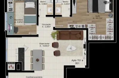 Apartamento 2 quartos sendo 1 suíte para venda no bairro pátria nova  em novo hamburgo