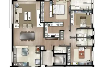 Apartamento 3 quartos sendo 3 suítes para venda no bairro exposição em caxias do sul