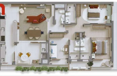 Edifício alta - apartamento 122 m² área privativa 3 suítes, sacada com churrasqueira e 2 vagas no mercês