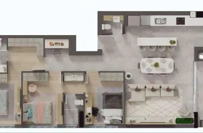 Edifício grand solare - apartamento 128 m² área privativa 3 suítes, sacada com churrasqueira e 2 vagas no jardim botânico