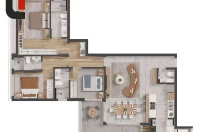 Camino - apto 131m² 3 suítes, sacada gourmet e 2 vagas no alto da glória