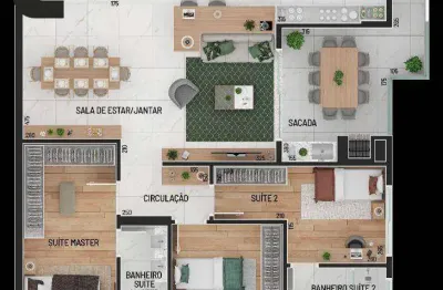 Farfalle - apto 134m² 3 suítes, sacada gourmet e 2 vagas no ecoville