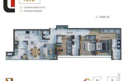 Iti haus - apto 102m² 3 quartos, sacada gourmet e 2 vagas no água verde