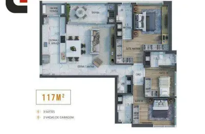 Iti haus - apto 117m² 3 suítes, sacada gourmet e 2 vagas no água verde
