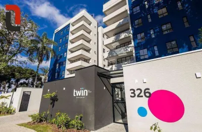 Apartamento com 1 quarto para alugar, 35 m² por r$ 3.700/mês - portão - curitiba/pr