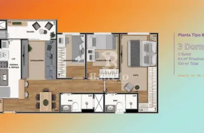 Apartamento com 3 dormitórios à venda, 64 m² por r$ 530.000,00 - igapó - londrina/pr