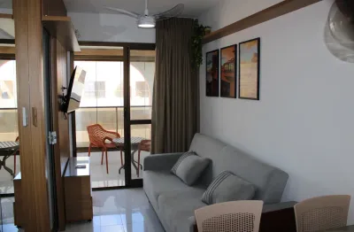 Apartamento  de 1 quarto com varanda  e  1 vaga totalmente equipado e decorado.
