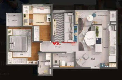 Apartamento com 2 dormitórios sendo 1 suíte à venda, 64 m² por R$ 628.000 - Residencial Artemis - Indaiatuba/SP