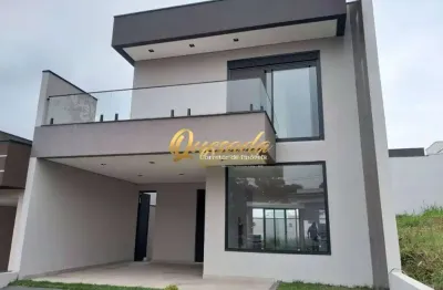 Sobrado novo, à venda, 3 suítes, piscina, condomínio gran reserve, indaiatuba.