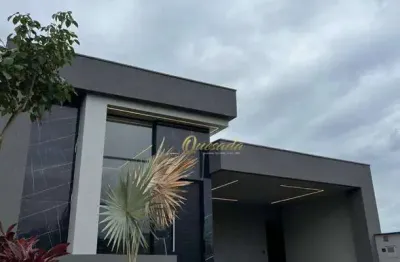 Casa térrea nova, à venda, 3 suítes, piscina, condomínio vila sapezal, indaiatuba.