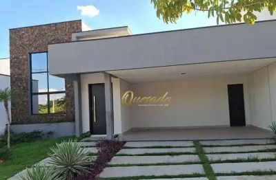 Casa térrea nova, à venda, 3 suítes, piscina, escritório, condomínio piemonte, indaiatuba.
