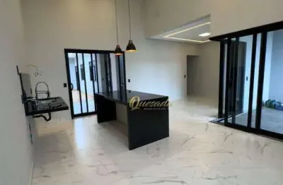 Casa térrea nova, à venda, 3 quartos, 1 suíte, quintal, condomínio gran reserve, indaiatuba.
