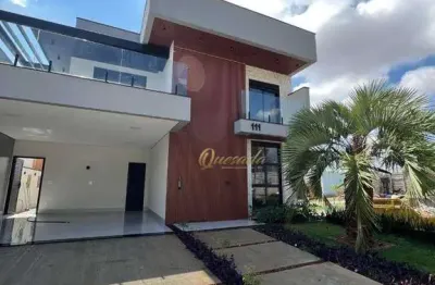 Sobrado novo à venda, 4 suítes, planejados, piscina, condomínio jardins di roma, indaiatuba.