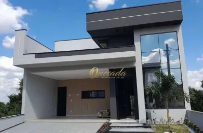 Casa assobradada nova à venda, 4 suítes, piscina, planejados, condomínio gran reserve, indaiatuba.