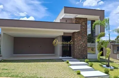 Casa térrea nova à venda, 3 suítes, piscina, escritório, condomínio vila sapezal, indaiatuba.