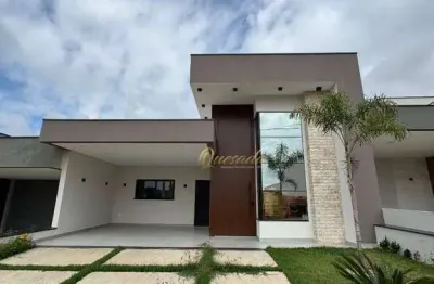 Casa térrea nova, à venda, 3 suítes, planejados, piscina, condomínio evidências, indaiatuba.