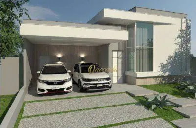 Casa térrea em construção, à venda, 3 suítes, piscina, planejados, condomínio london park, indaiatuba.