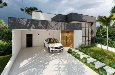 Casa térrea em construção, à venda, 3 suítes, piscina, planejados, condomínio maria cândida, indaiatuba.