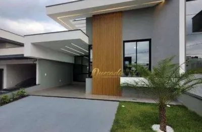Casa térrea nova à venda, 3 suítes, planejados, escritório, condomínio gran reserve, indaiatuba.