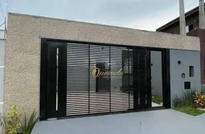 Casa térrea, nova, á venda, 3 dormitórios, 1 suíte, quintal, jardim belo horizonte, indaiatuba.