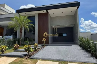 Casa térrea nova, à venda, 3 dormitórios, 1 suíte, piscina, condomínio gran reserve, indaiatuba.