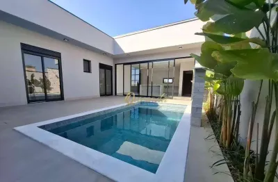 Casa térrea nova à venda, 3 suítes, planejados, piscina, condomínio dona maria cândida, indaiatuba.