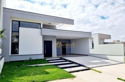 Casa térrea nova, à venda, 3 suítes, planejados, piscina, condomínio di roma piazza venezia, indaiatuba.