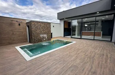 Casa térrea nova, à venda, 3 suítes, planejados, piscina, escritório, condomínio maria cândida, indaiatuba.