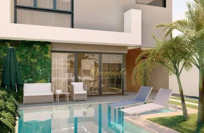 Casa térrea nova, à venda, 3 suítes, escritório, piscina, planejados, condomínio evidências, indaiatuba.