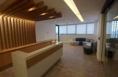 Laje corporativa mobiliada para locação, 322 m², andar alto, vista avenida, sky office, indaiatuba.