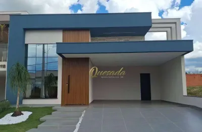 Casa térrea nova, à venda, 3 suítes, planejados, área gourmet Condomínio Gran Reserve, Indaiatuba.