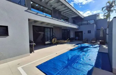 Sobrado à venda 4 suítes, piscina, fotovoltaica, ar, mobiliado, condominio Duas Marias Indaiatuba.