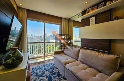 Brás - andar alto, pronto pra morar, 34m² de área útil, 1 dormitório, sala para dois ambientes com varanda,  cozinha americana e lavanderia!