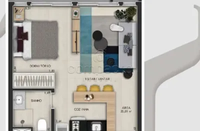 Kitnet / stúdio à venda no pinheiros, são josé do rio preto , 35 m2 por r$ 429.000