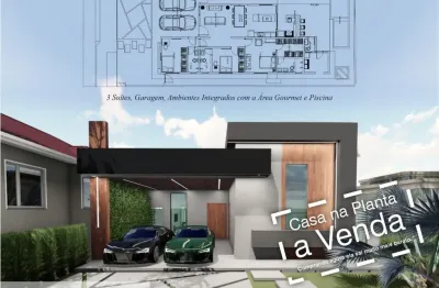 Maravilhosa casa térrea - condominio verana. obra em construção- contem: sala ampla p/estar e visita - cozinha integrada - espaço gourmet - 3 suites - closet - lavabo - banheiro social e banheiro na p