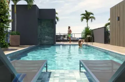 Ubatuba, toninhas - apartamento em construção com 01 dormitórios e área de lazer.