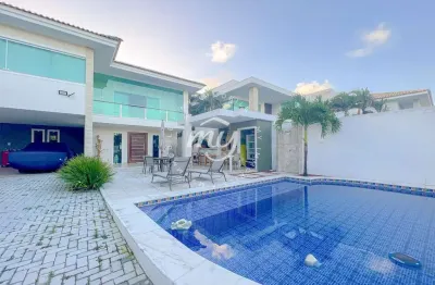 Villas do atlântico| casa duplex nascente 309m²| 4 quartos| 4 vagas| piscina|churrasqueira