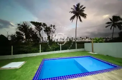 Barra de jacuípe| parque do jacuípe| casa vista mar 170m²| 3 suites| area gourmet| piscina| churrasqueira