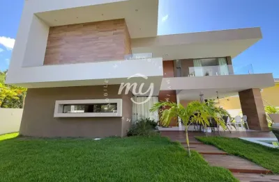 Guarajuba| casa duplex com 250m²| 5 suites| 2 vagas| piscina| semi mobiliada| energia solar