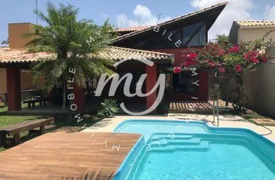 Vilas do jacuípe| casa mobiliada| piscina| churrasqueira| 142m²| 4 suítes| 3 vagas